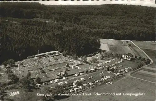 Ransbach-Baumbach Kannenbaecker Land Bad Campingplatz Fliegeraufnahme  *