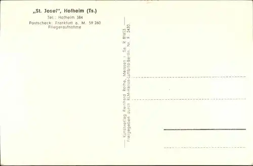 Hofheim Taunus Fliegeraufnahme St. Josef *