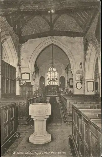 Stoke Poges St Giles Penn Pew on left *