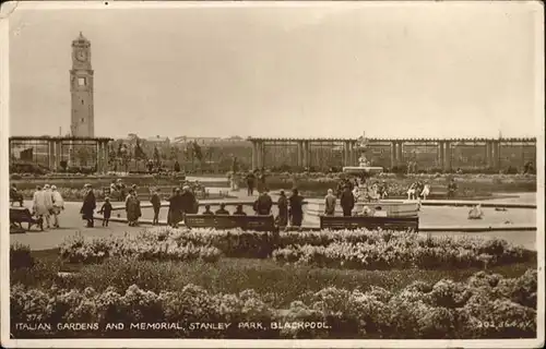 Blackpool Italian Gardens Memorial Stanley x