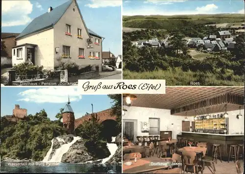 Roes Gasthaus Pension Dorfkrug Burg Pyrmont Wasserfall x