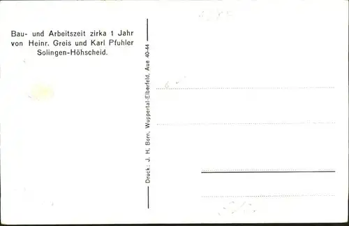 Hoehscheid Solingen Modell Muehle Heinrich Greis Karl Pfuhler *