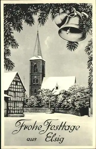 Elsig Kirche Glocke Frohe Festtage *