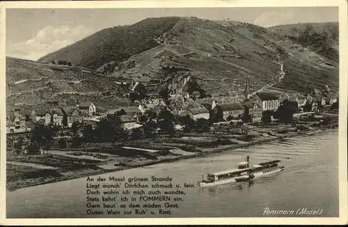 wb18061 Pommern Mosel Pommern Schiff x Kategorie. Pommern Alte Ansichtskarten