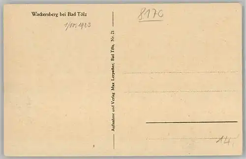 Wackersberg Bad Toelz  o 1923