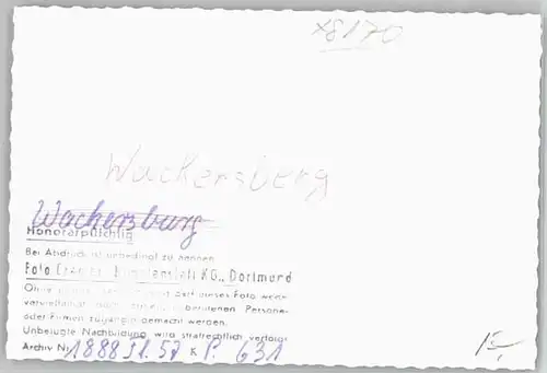 Wackersberg Bad Toelz Fliegeraufnahme o 1957