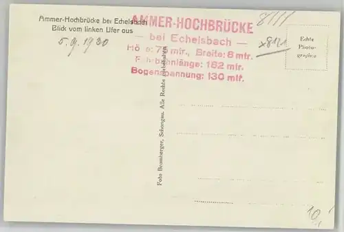 Bad Bayersoien Bad Bayersoien Ammerbruecke bei Echelsbach ungelaufen ca. 1930 / Bad Bayersoien /Garmisch-Partenkirchen LKR