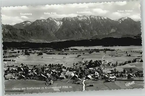 Uffing Staffelsee Uffing Staffelsee Fliegeraufnahme Krottenkopf ungelaufen ca. 1955 / Uffing a.Staffelsee /Garmisch-Partenkirchen LKR