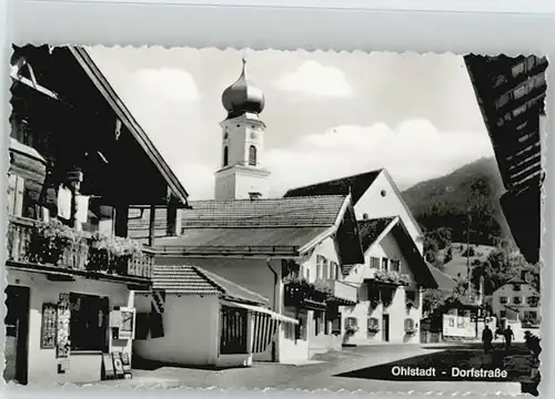 Ohlstadt Ohlstadt Dorfstrasse ungelaufen ca. 1955 / Ohlstadt /Garmisch-Partenkirchen LKR