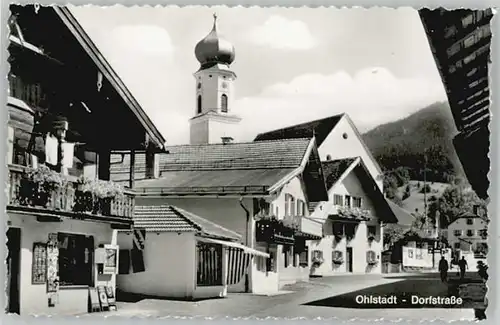 Ohlstadt Ohlstadt Dorfstrasse ungelaufen ca. 1955 / Ohlstadt /Garmisch-Partenkirchen LKR