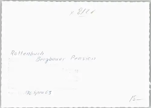 Rottenbuch Oberbayern Pension Bergbauer o 1963