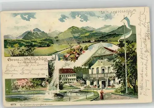 Wallenburg bei Miesbach Kuenstlerkarte x 1899