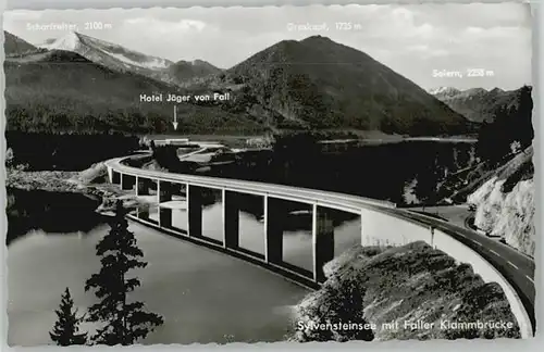 Fall Fall Sylvensteinsee Klammbruecke ungelaufen ca. 1955 / Lenggries /Bad Toelz-Wolfratshausen LKR