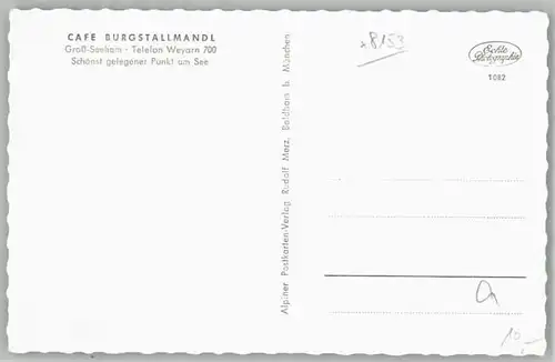 Grossseeham Grossseeham Cafe Burgstallmandl ungelaufen ca. 1955 / Weyarn /Miesbach LKR