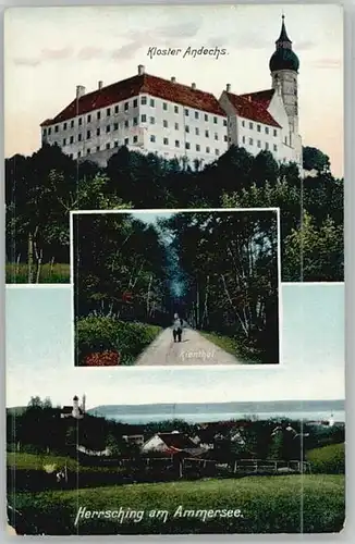 Herrsching Ammersee Herrsching Ammersee Kloster Andechs ungelaufen ca. 1920 / Herrsching a.Ammersee /Starnberg LKR