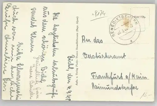 Bichl Bad Toelz Feldpost x 1948