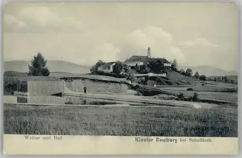 Schaftlach Schaftlach Kloster Reutberg Weiher Bad ungelaufen ca. 1910 / Waakirchen /Miesbach LKR