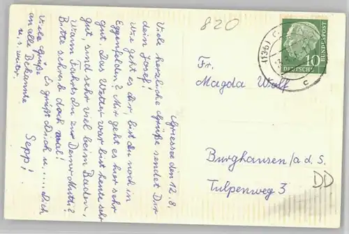 Grossbergham Pension Griessee x 1956