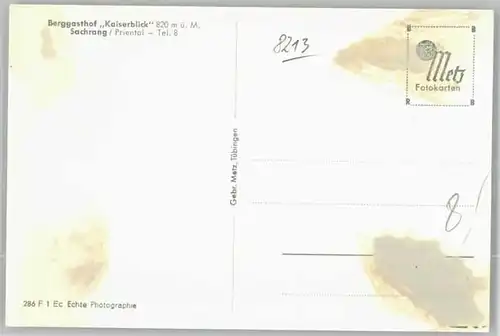 Sachrang Chiemgau Sachrang Chiemgau Gasthof Kaiserblick ungelaufen ca. 1955 / Aschau i.Chiemgau /Rosenheim LKR