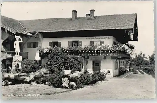 Staudach Oberbayern Staudach Baeckerei Konditorei Cafe ungelaufen ca. 1955 / Staudach-Egerndach /Traunstein LKR