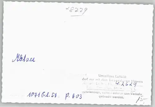 Abtsee Salzach Fliegeraufnahme o 1957