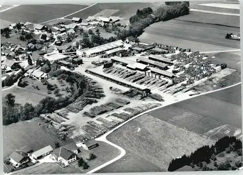 Surheim Surheim bei Freilassing Wallner Saegewerk Fliegeraufnahme  ungelaufen ca. 1965 / Saaldorf-Surheim /Berchtesgadener Land LKR