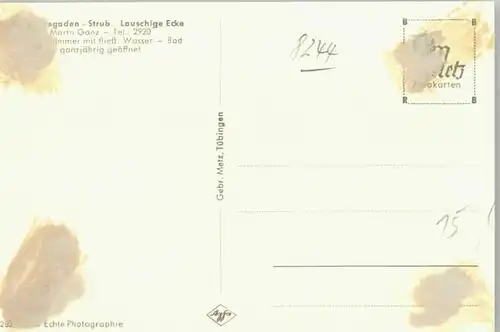 Strub Strub Lauschige Ecke ungelaufen ca. 1955 / Bischofswiesen /Berchtesgadener Land LKR