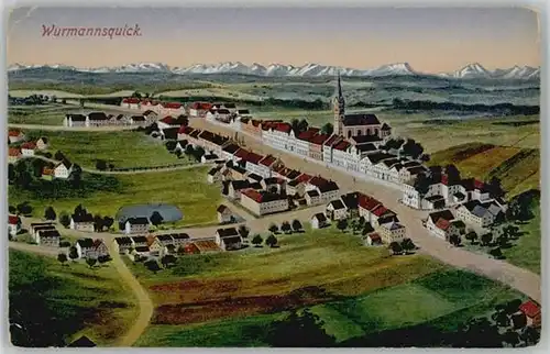 Wurmannsquick Wurmannsquick Fliegeraufnahme ungelaufen ca. 1910 / Wurmannsquick /Rottal-Inn LKR