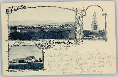 Osterhofen Niederbayern Osterhofen Niederbayern Kloster Damenstift x 1898 / Osterhofen /Deggendorf LKR