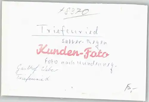 Triefenried Niederbayern Triefenried Niederbayern  ungelaufen ca. 1965 / Zachenberg /Regen LKR