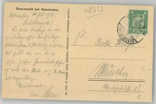 Osterhofen Niederbayern Damenstift x 1926