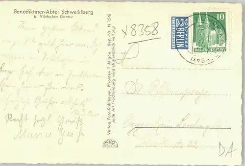 Vilshofen Donau Abtei Schweilberg x 1951