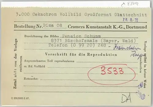 wd87183 Bischofsmais Bischofsmais Pension Schumm Kategorie. Bischofsmais Alte Ansichtskarten