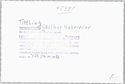 Tittling Gasthof Habereder o 1962