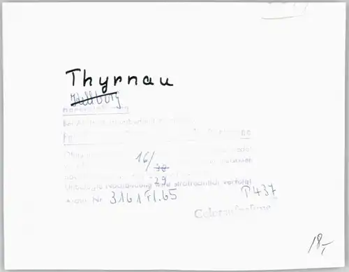 Thyrnau Thyrnau Fliegeraufnahme ungelaufen ca. 1965 / Thyrnau /Passau LKR