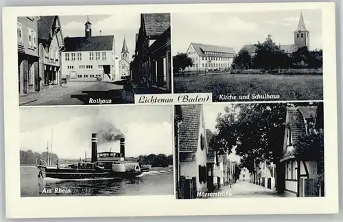 Lichtenau Baden Lichtenau Baden Haerrerstrasse Rathaus Schule Dampfer * / Lichtenau /Rastatt LKR