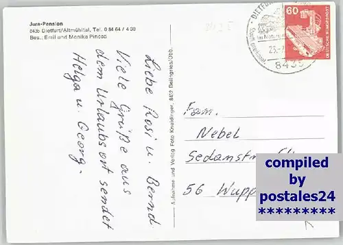Dietfurt Altmuehl Jura-Pension x 1985