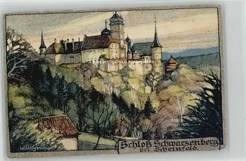 Scheinfeld Scheinfeld Schloss Schwarzenberg Kuenstlerkarte ungelaufen ca. 1910 / Scheinfeld /