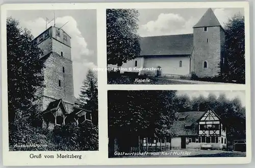 Roethenbach Pegnitz Roethenbach Pegnitz Moritzberg Turm Kapelle Gastwirtschaft Karl Hutzler x 1939 / Roethenbach a.d.Pegnitz /Nuernberger Land LKR