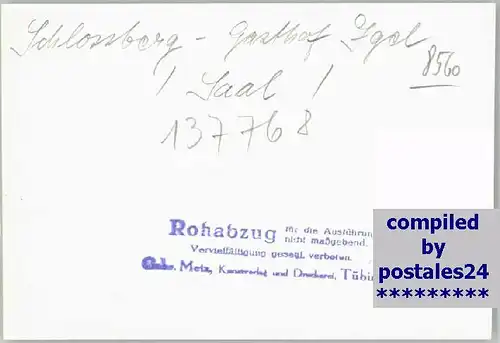 Schnaittach Schlossberg Gasthof Igel * 1955