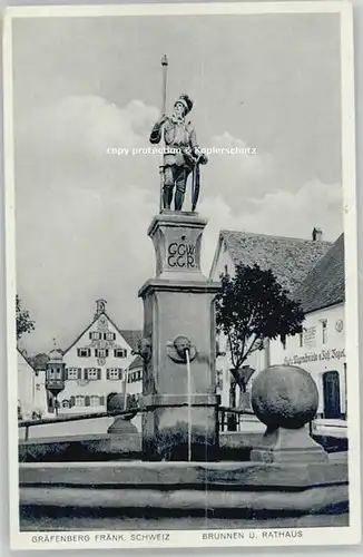 Graefenberg Oberfranken Brunnen Rathaus  * 1940