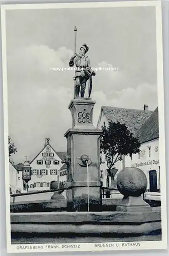 Graefenberg Oberfranken Brunnen Rathaus  * 1955