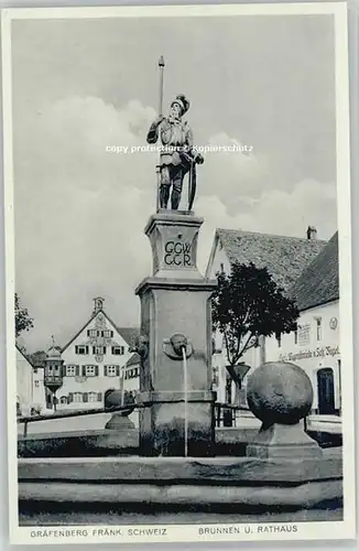 Graefenberg Oberfranken Brunnen Rathaus  * 1955