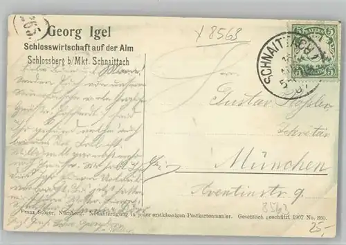 Schnaittach Schlossberg x 1907