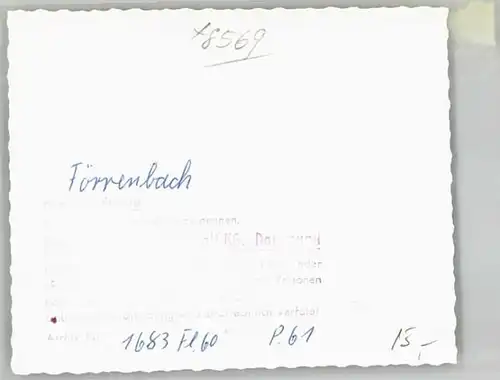 we05228 Foerrenbach Foerrenbach Fliegeraufnahme * 1960 Kategorie. Happurg Alte Ansichtskarten