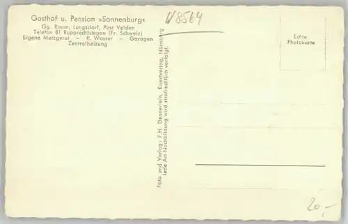 Lungsdorf Mittelfranken Gasthof Sonnenburg * 1930