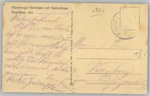 Engelthal Mittelfranken Nuernberger Heilstaette x 1917