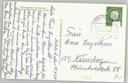 we05291 Artelshofen Artelshofen Erholungsheim x 1960 Kategorie. Vorra Alte Ansichtskarten