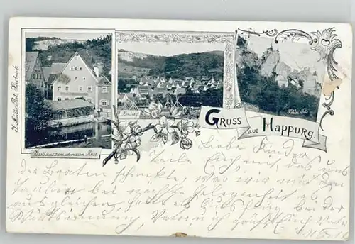 Happurg Gasthaus zum schwarzen Ross x 1904