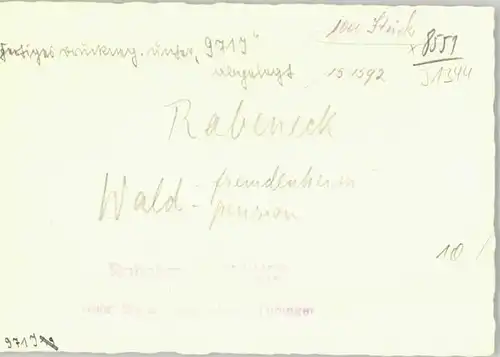 Rabeneck Waldpension Rabeneck * 1940